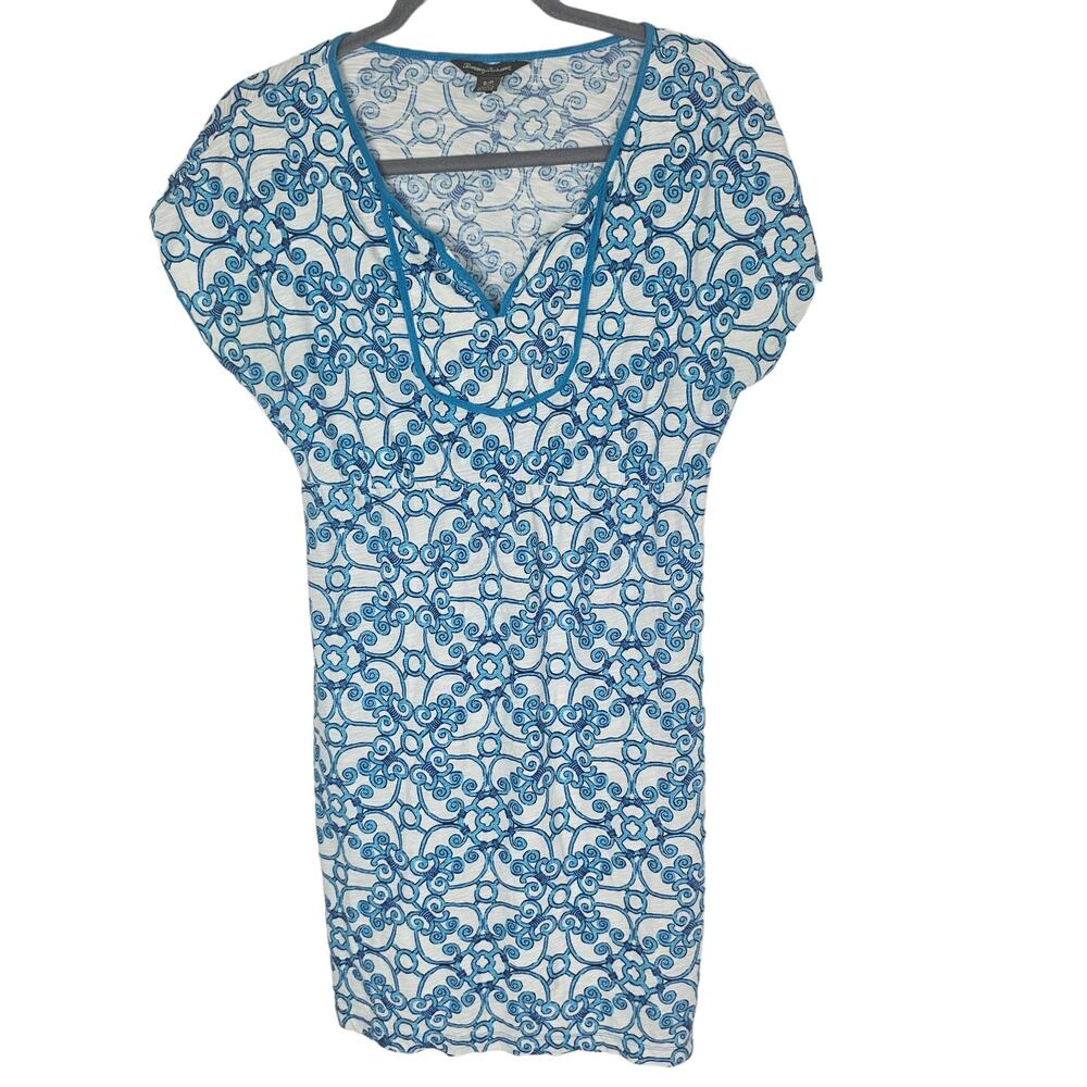 Tommy Bahama Womens Geometric Print Mini Dress Size S Beach Resort Cotton Travel